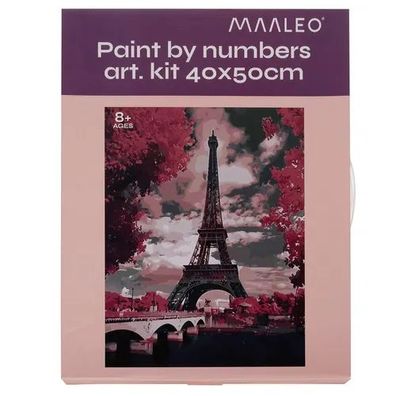 Malen nach Zahlen Set MAALEO Eiffelturm 40x50 cm Leinwand auf Holzrahmen