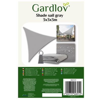 Sonnensegel dreieckig 3x3x3 m Gardlov 23147 Polyester grau
