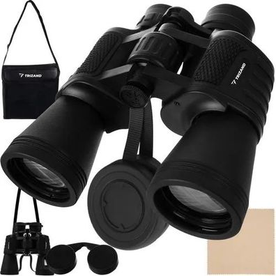 Fernglas Trizand 10x50 Jagdfernglas schwarz mit Tasche und Trageriemen