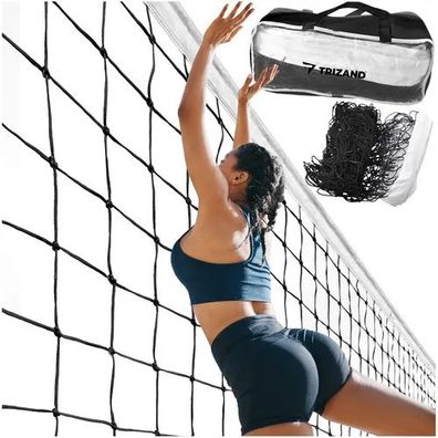 Volleyballnetz Trizand 950 x 100 cm schwarz mit Tasche, Maschenweite 11,5 cm