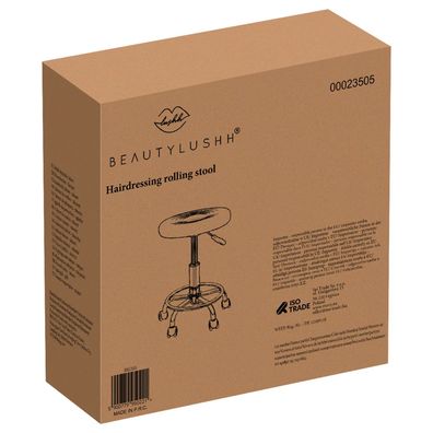 Rollhocker Beautylushh SF23505 höhenverstellbar 43-54 cm mit Fußstütze schwarz