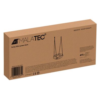 Nestschaukel 120 cm Malatec Tellerschaukel grün/schwarz bis 150 kg höhenverstellbar