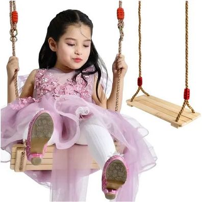 Holzschaukel Kruzzel Kinderschaukel Sitzbrett 40 cm verstellbare Seile bis 50 kg