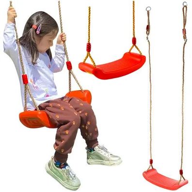 Kinderschaukel Kruzzel Brettschaukel rot, Seile 105-175 cm, bis 50 kg