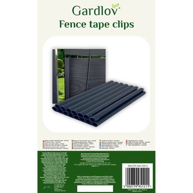 Zaunband-Clips Gardlov 20er Set, Anthrazit, PVC, 19 x 1,25 cm, für Doppelstabmatten