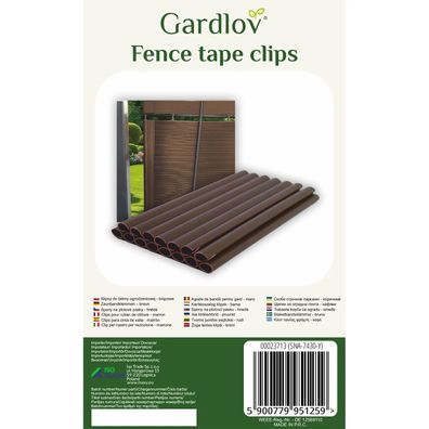 Zaunband-Clips Gardlov 20er Set braun PVC 19 cm für Sichtschutz