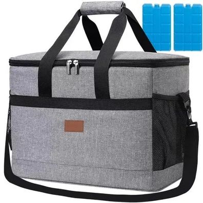 Kuehltasche Trizand 23842 Thermotasche 20 L grau mit 2 Kuehlakkus