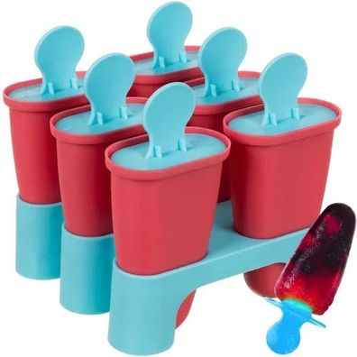 Eisformen Set Ruhhy 24248 6 Formen je 80 ml BPA-freies PP mit Ständer