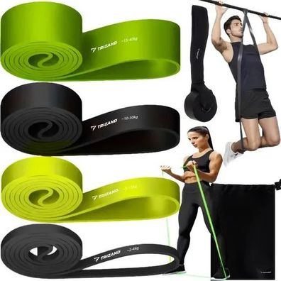 Widerstandsbänder Set 4-tlg. Trizand 24305 Fitnessbänder Latex mit Türanker