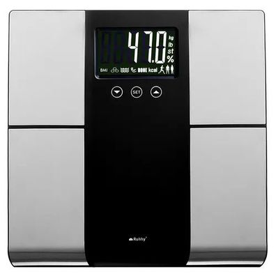 Personenwaage Ruhhy 24638 Koerperfettwaage bis 225 kg mit BMI und 10 Profilen