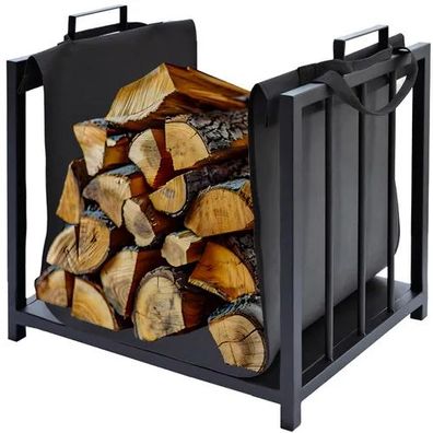 Kaminholzständer Kaminer 24628 mit Tragetasche Stahl schwarz 50,5x37x50 cm