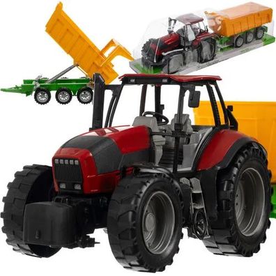 Spielzeug-Traktor mit Kippanhaenger Kruzzel 24711, ABS, Rueckzugantrieb