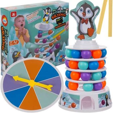 Geschicklichkeitsspiel Kruzzel 24718 Pinguin auf dem Turm 36 Kugeln 29 cm
