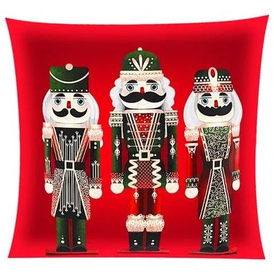 Kissenbezug Ruhhy 24728 Nussknacker Pluesch 45x45 cm mit Reissverschluss rot