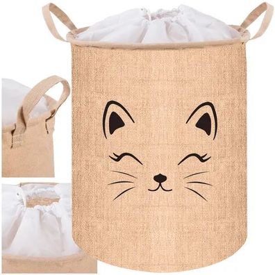Spielzeugkorb Kruzzel 24727 faltbar 42 L Wäschekorb mit Kordelzug beige