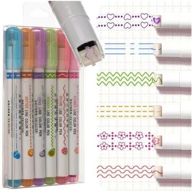 Schablonenstifte Maaleo 24861 6er-Set mit Musterspitzen und Etui, 13,5 cm