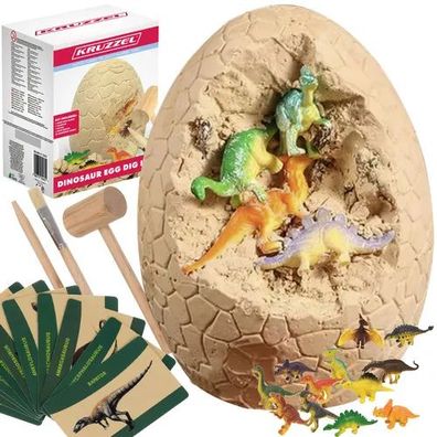 Dinosaurier Ei Ausgrabungsset Kruzzel 24981 mit 12 Dinofiguren und Werkzeug