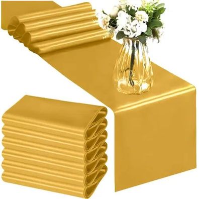 Tischläufer Ruhhy 25065 Satin gold 900 x 36 cm Polyester waschbar
