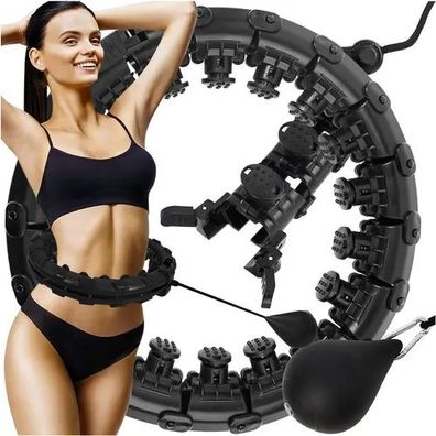 Hula Hoop Reifen Trizand 25208 mit Massagenoppen und Gewicht 24 Segmente schwarz