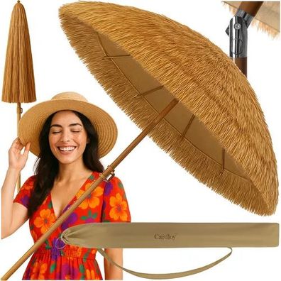 Sonnenschirm Gardlov 25326 Hawaii-Optik 170 cm Kuppel höhenverstellbar 105-185 cm