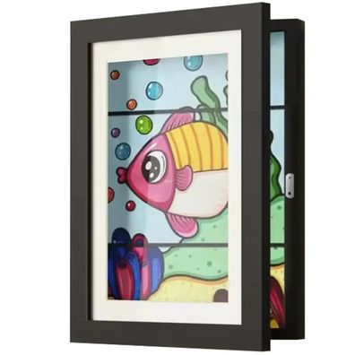 Bilderrahmen Kruzzel 25419 A4 Kinderbilder zum Aufklappen 33x24x3 cm schwarz