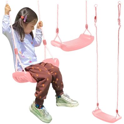 Kinderschaukel Kruzzel Brettschaukel rosa, Seile 105-175 cm, belastbar bis 50 kg