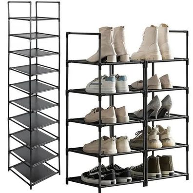 Schuhregal Ruhhy 25564 modular 10 Ebenen 176 x 33 x 33 cm schwarz