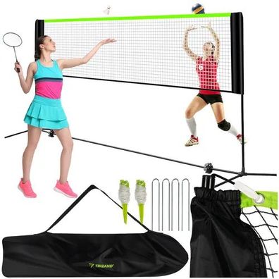 Volleyballnetz Trizand 25625 höhenverstellbar 93-255 cm Badminton Tennis Tasche
