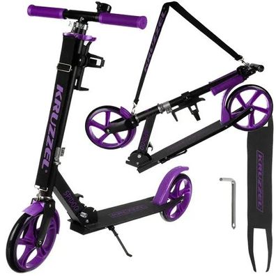 Kinderroller Kruzzel Spidoo klappbar 200 mm Räder höhenverstellbar schwarz lila