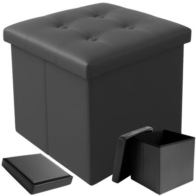 Sitzhocker Ruhhy klappbar 38 x 38 x 38 cm grau mit Stauraum 39 l