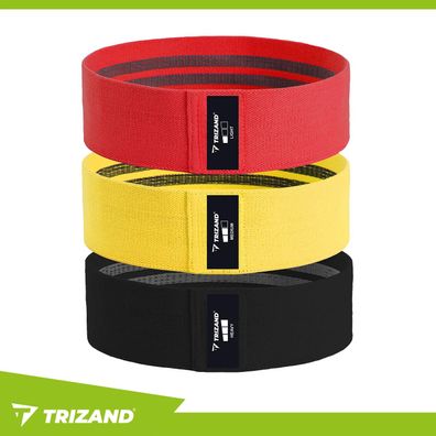 Widerstandsbänder Trizand 25878 3er-Set Stoff 74 cm, 8-31 kg, mit QR-Trainingsplan