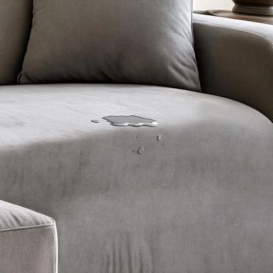 Sofabezug Ruhhy 26035 Ecksofa Husse Velours elastisch hellgrau 145-185 cm