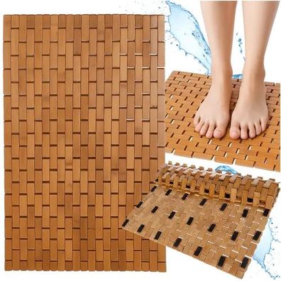 Bambus Badematte Ruhhy 80x50 cm rutschfest wasserfest Duschmatte