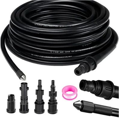 Rohrreinigungsschlauch Ruhhy 20 m mit 4 Adaptern, bis 138 bar