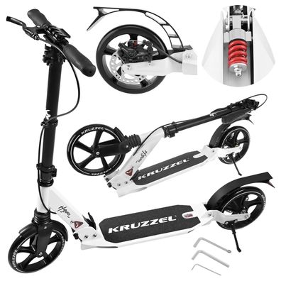 Scooter Kruzzel Hyperion klappbar, 200 mm Räder, Scheibenbremse, Federung, weiß