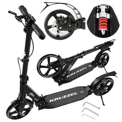 Cityroller Kruzzel Hyperion B 26142 klappbar und höhenverstellbar, schwarz
