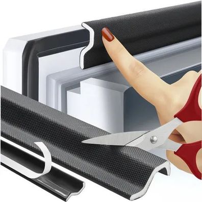 Zugluftdichtung Ruhhy selbstklebend 400 x 2,1 cm Tür- und Fensterdichtung Schwarz