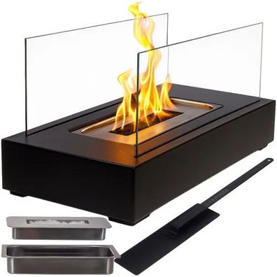 Biokamin Kaminer 26301 Bioethanol Tischkamin 35x18x17 cm Glaswände schwarz