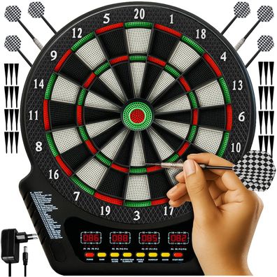 Elektronische Dartscheibe Trizand 26307, 27 Spiele, 1-16 Spieler, inkl. 6 Darts