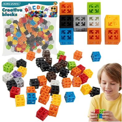 Bausteine Kruzzel Creative Blocks 160 Teile 2x2x2 cm mehrfarbig ABS