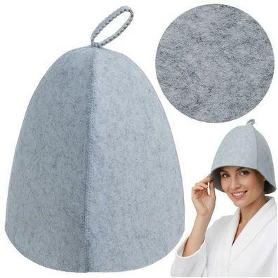 Saunahut Isomedix 26455 aus 100% Filz, grau, Universalgröße, mit Aufhängeschlaufe