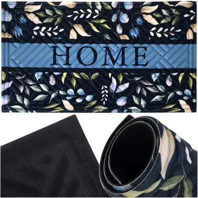 Fußmatte Ruhhy HOME 75x45 cm rutschfest Gummi Polyester Eingangsmatte blau