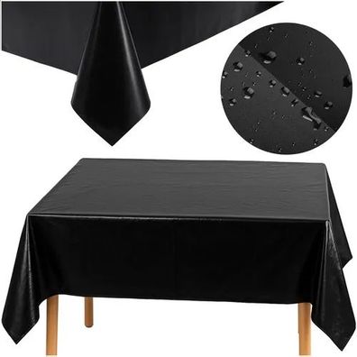 Folientischdecke Ruhhy schwarz 137 x 274 cm wasserfest und abwischbar