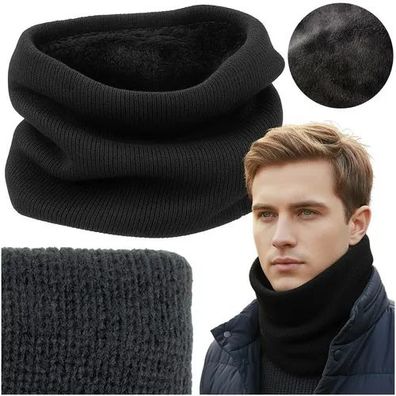 Schlauchschal Trizand 26702 schwarz Herren Loopschal Fleecefutter 30x24 cm