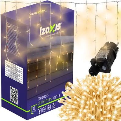 LED Eiszapfen Lichterkette IZOXIS 300 LEDs 15 m warmweiß IP44 für außen