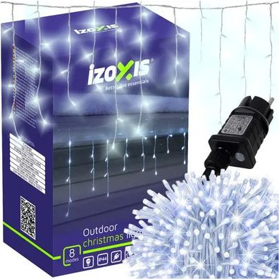 LED Lichterkette IZOXIS 26711 Eiszapfen 300 LED 15 m kaltweiß IP44 8 Modi