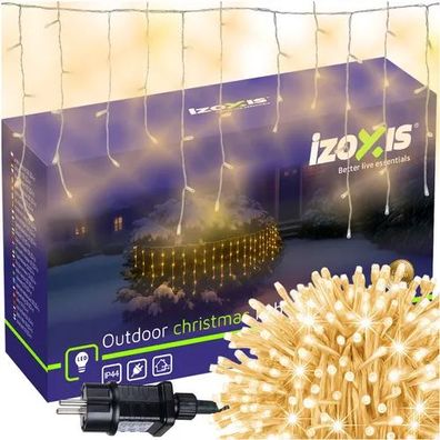 LED Lichterkette Eiszapfen IZOXIS 100 LED 6 m warmweiß IP44 für außen