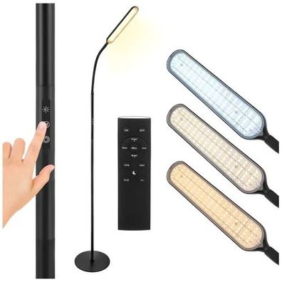 LED-Stehleuchte Izoxis 180 cm dimmbar mit Fernbedienung und Timer schwarz