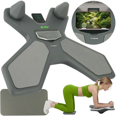 Balance Board Trizand 26946 mit Timer und Wendeplatte, 41 x 52 cm, grau