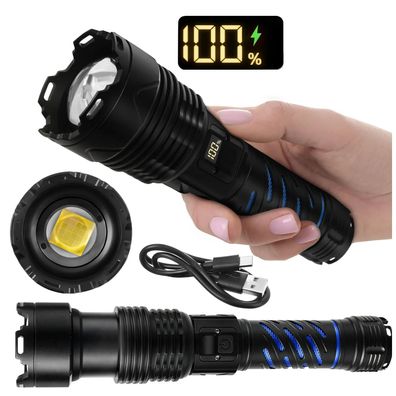 LED Taschenlampe Trizand 1500 lm mit Zoom, 5000 mAh Akku und USB-C
